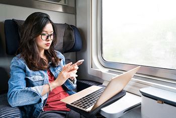 Woman on commute
